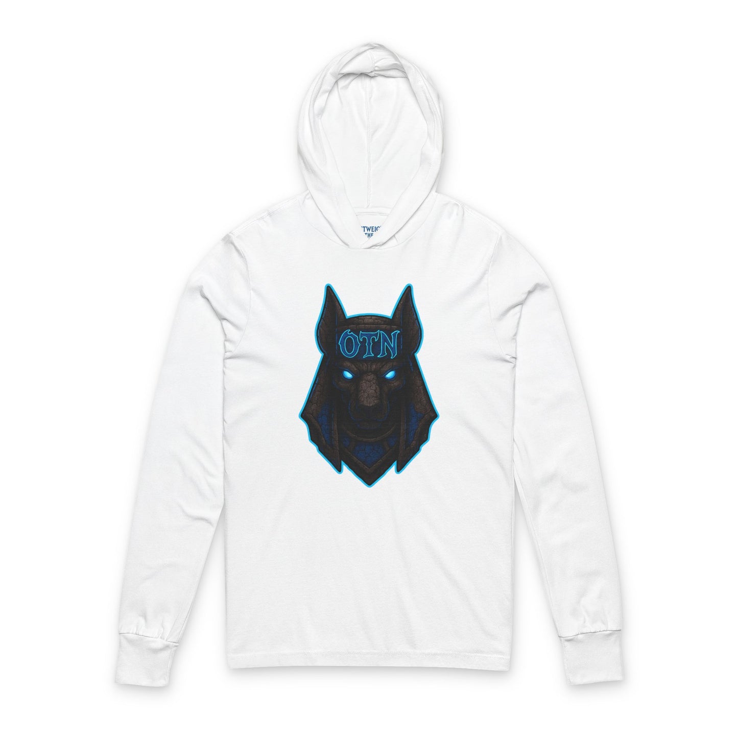 Wolf Mask Hooded Long Sleeve Tee — “Outweigh the Negativity” Graphic