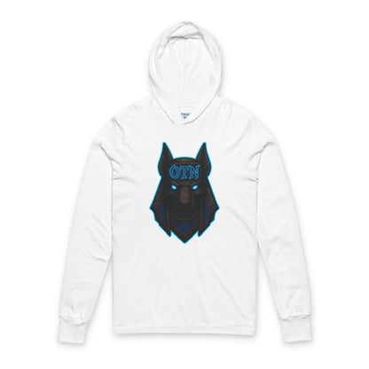 Wolf Mask Hooded Long Sleeve Tee — “Outweigh the Negativity” Graphic