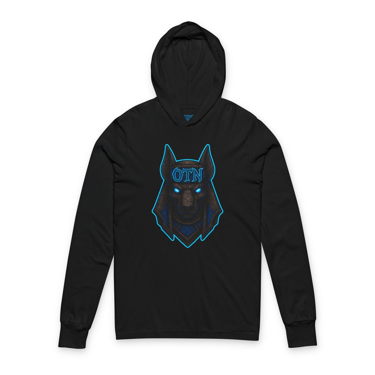 Wolf Mask Hooded Long Sleeve Tee — “Outweigh the Negativity” Graphic
