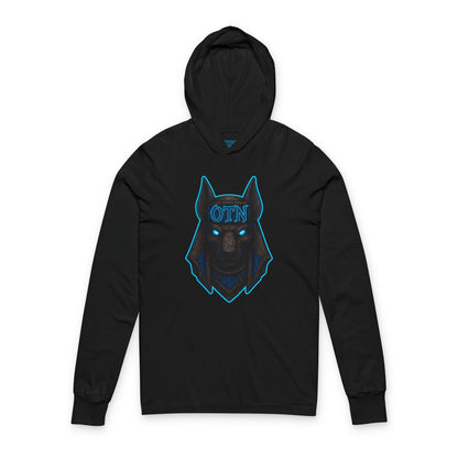 Wolf Mask Hooded Long Sleeve Tee — “Outweigh the Negativity” Graphic